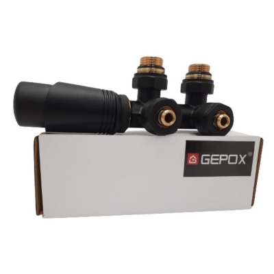 DUOPLEX DOLNY 50 ZAWÓR DO GRZEJNIKA KOMPLET CZARNY